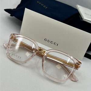 NEW Gucci GG0184O PINK CRYSTAL Eyeglasses Frames